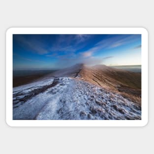 Corn Du and Pen y Fan from Bwlch Duwynt, Brecon Beacons National Park, Wales Sticker